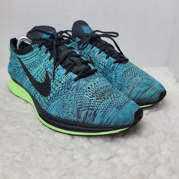 Nike Flyknit Racer 2015  Men's Running Shoes Size 10.5  Blue Lagoon 526628-401 - Picture 1 of 12